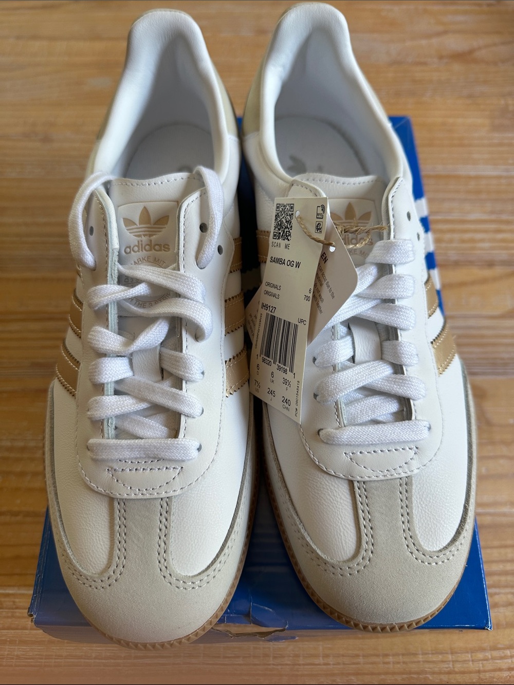 Adidas Samba Women’s Sneakers in White and Gum - Picture 2 of 5